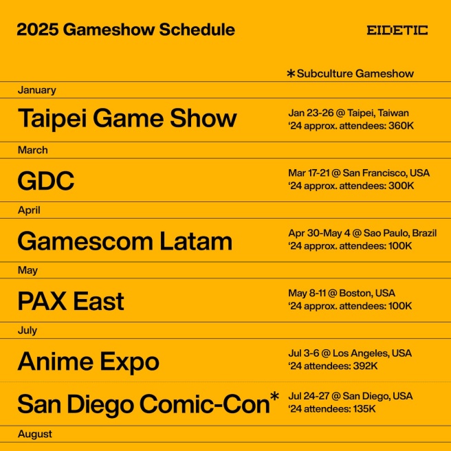 2025 gameshow schedule